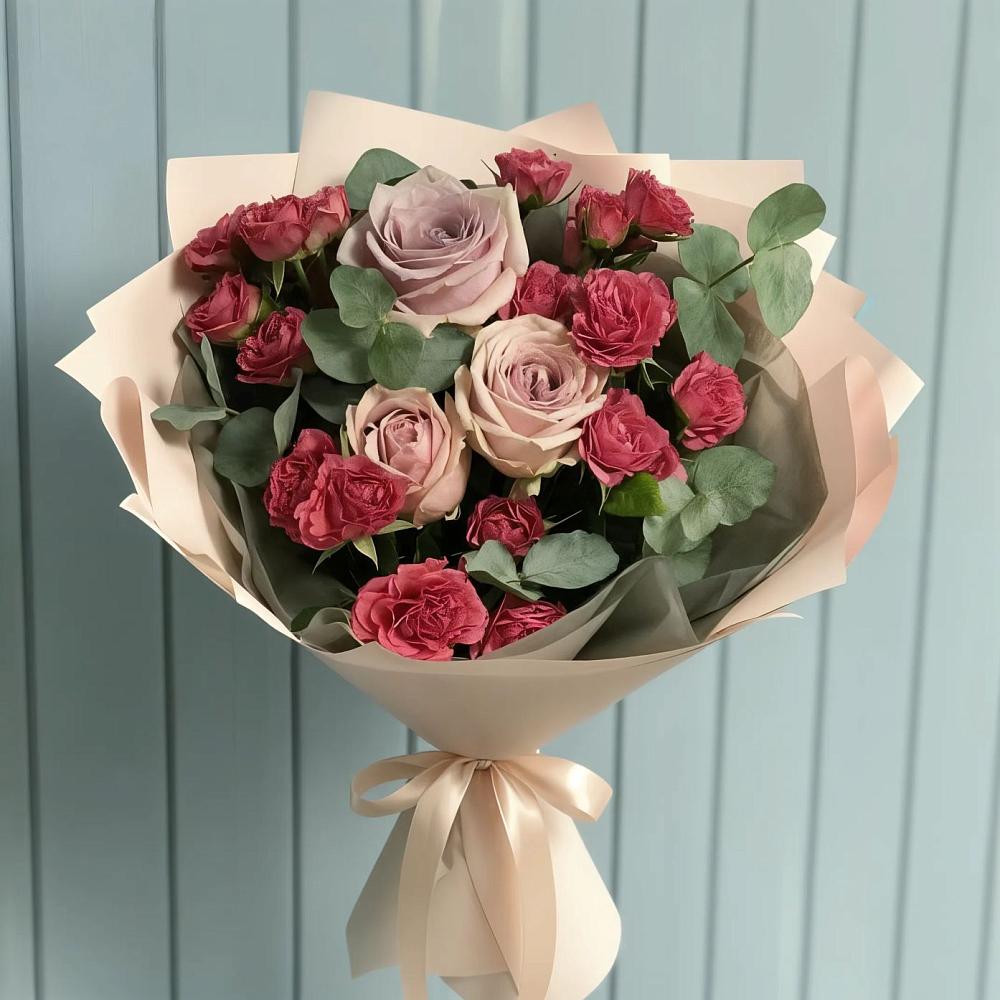 Букет цветов из: Гвоздики и Розы в Новолабинской