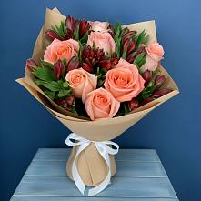 Букет цветов из:  Розы и Альстромерии #REPLACE_PRED# Новолабинской