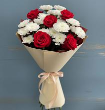 Букет цветов из:  Розы и Хризантемы в Новолабинской