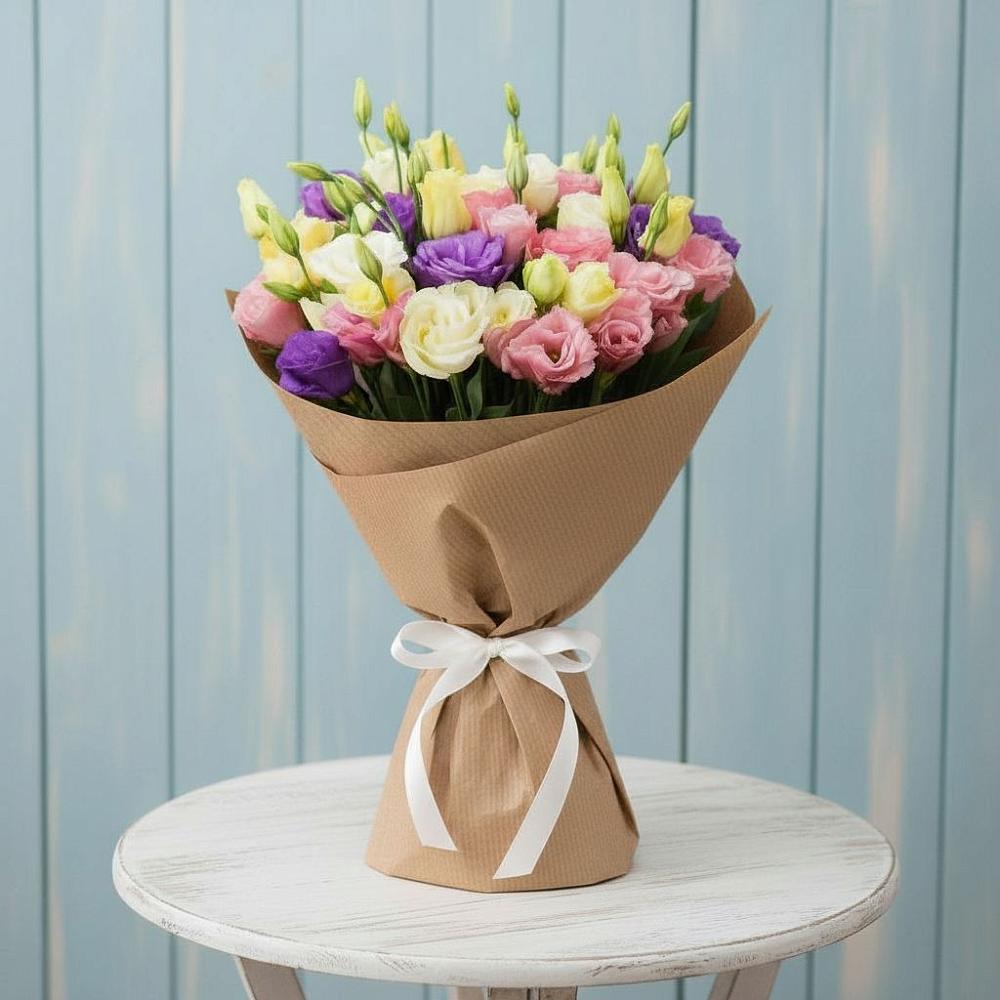 Букет цветов из: Лизиантусы в Новолабинской