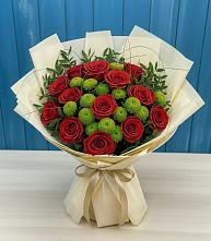 Букет цветов из:  Розы и Хризантемы #REPLACE_PRED# Новолабинской