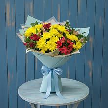 Букет цветов из:  Альстромерии и Хризантемы #REPLACE_PRED# Новолабинской
