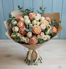 Букет цветов из:  Альстромерии и Розы #REPLACE_PRED# Новолабинской
