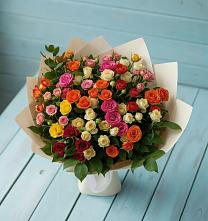 Букет Микс из разноцветных кустовых роз #REPLACE_PRED# Новолабинской
